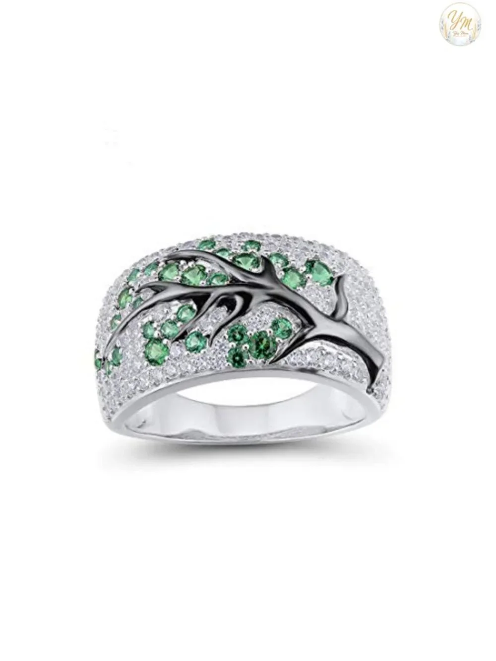 925 Sterling Silver Cherry Ring Cubic Zirconia Women's Statement Ring